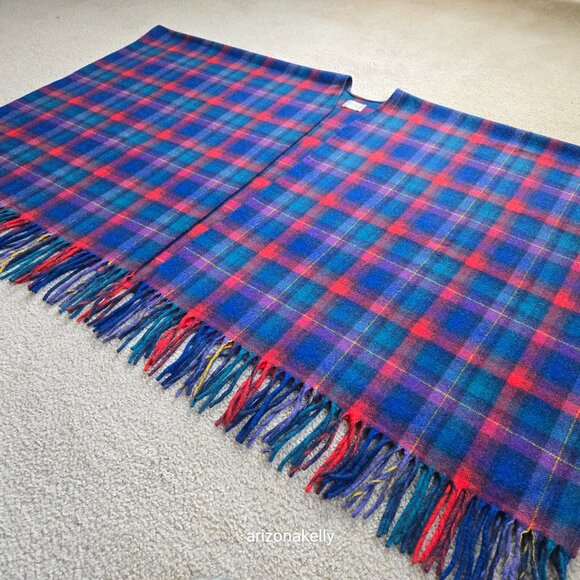 Vintage Pendleton WOOL Wrap Colorful Plaid Thick Excellent Condition - Picture 7 of 16